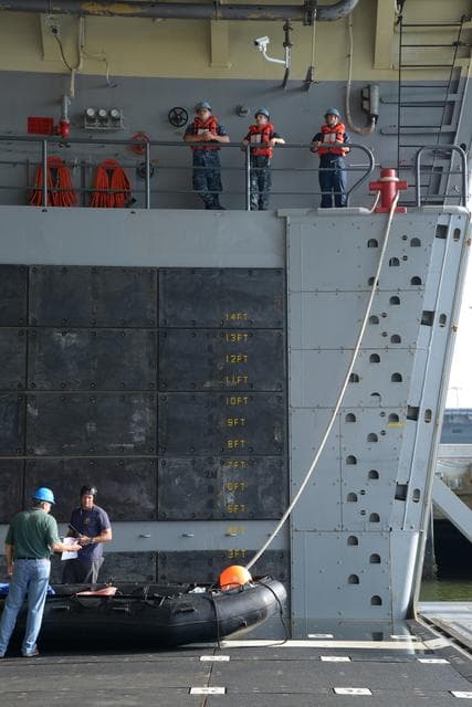 NASA image: Orion stationary recovery test at Norfolk Naval Base in Virginia
