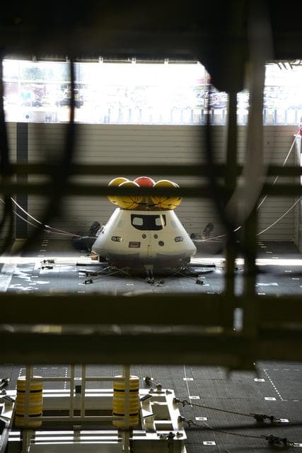 NASA image: Orion stationary recovery test at Norfolk Naval Base in Virginia