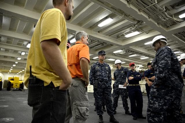NASA image: Orion stationary recovery test at Norfolk Naval Base in Virginia