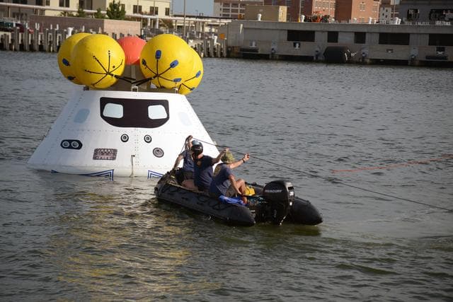 NASA image: Orion stationary recovery test at Norfolk Naval Base in Virginia