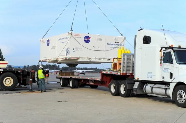 NASA image: Orion Heat Shield Transported by Super Guppy to KSC