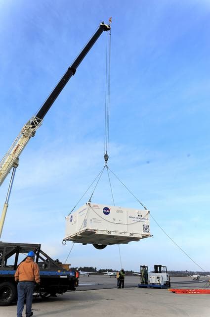 NASA image: Orion Heat Shield Transported by Super Guppy to KSC