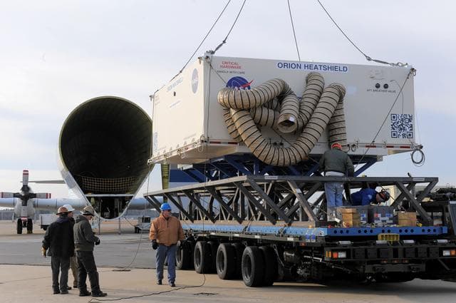 NASA image: Orion Heat Shield Transported by Super Guppy to KSC