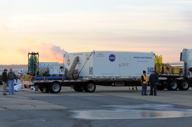 NASA image: Orion Heat Shield Transported by Super Guppy to KSC