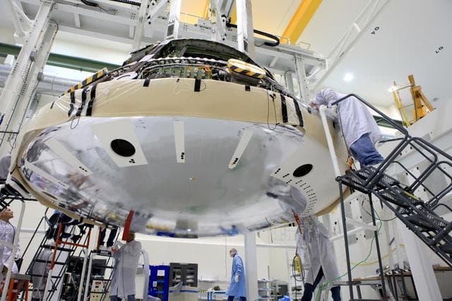 NASA image: The heat shield is attached!