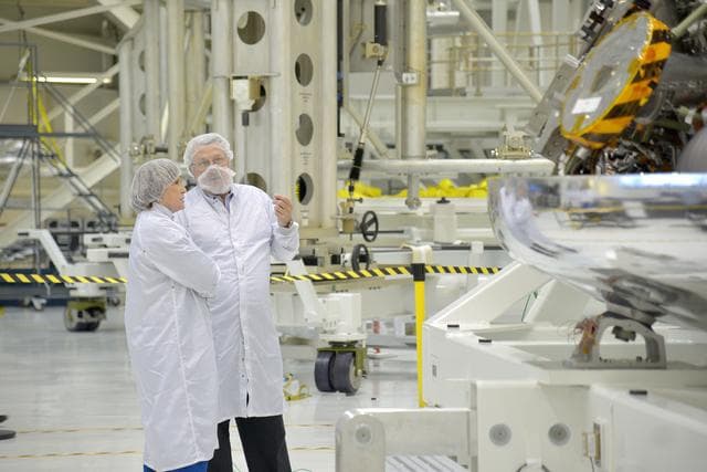 NASA image: Astronaut Anna Fisher visits Operations and Checkout building