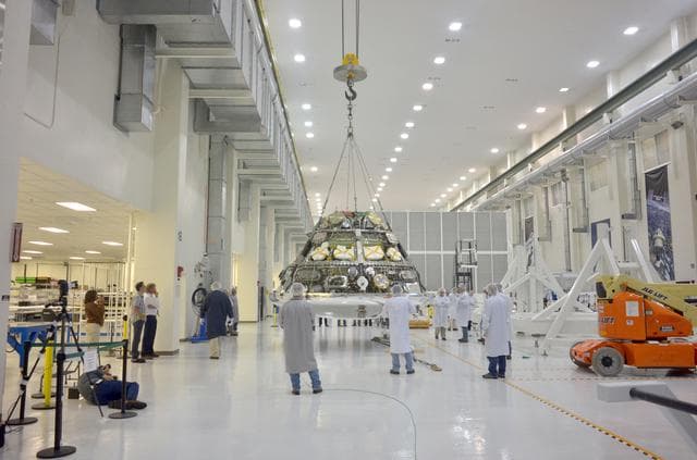 NASA image: Crew Module / Service Module mating operation