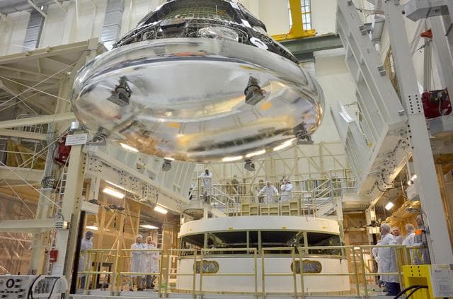 NASA image: Crew Module / Service Module mating operation