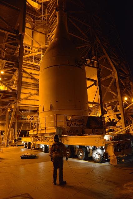 NASA image: Transporter Moves Orion Into Place