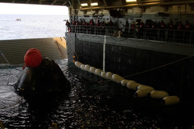 NASA image: Orion in the Well Deck of USS Anchorage
