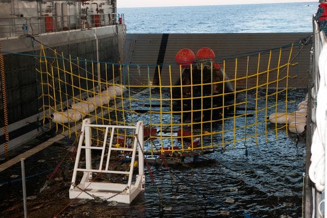 NASA image: Orion in the Well Deck of USS Anchorage