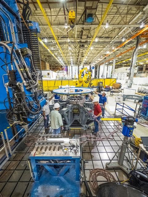 NASA image: First weld of Orion Exploration Mission 1 crew module