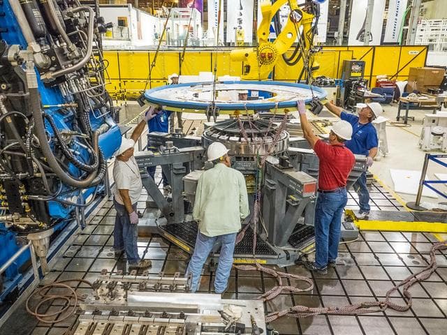 NASA image: First weld of Orion Exploration Mission 1 crew module