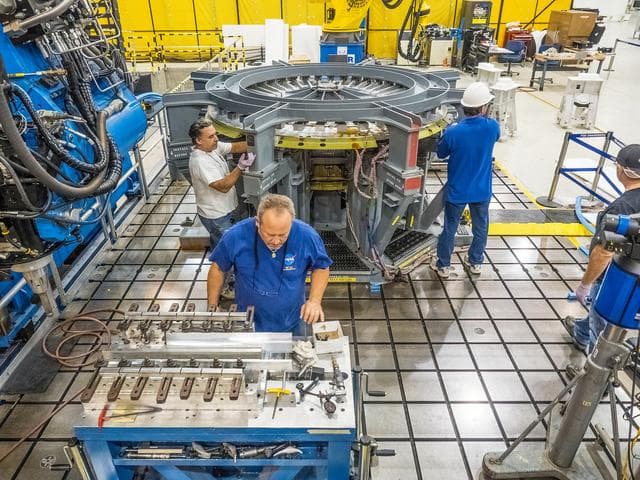NASA image: First weld of Orion Exploration Mission 1 crew module