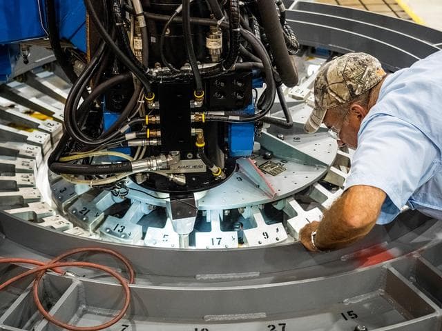 NASA image: First weld of Orion Exploration Mission 1 crew module