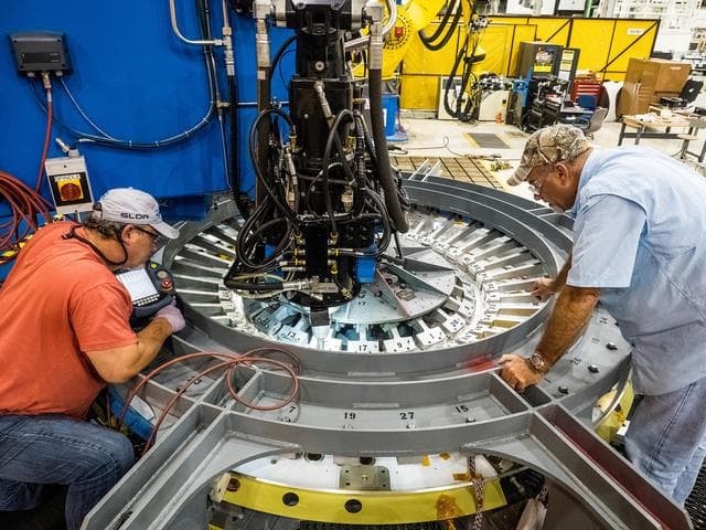 NASA image: First weld of Orion Exploration Mission 1 crew module