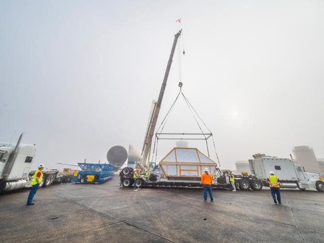 NASA image: Orion is loaded on Super Guppy