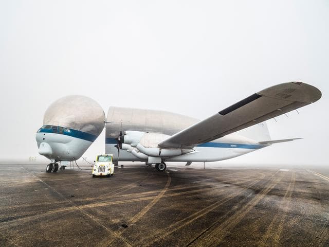 NASA image: Orion is loaded on Super Guppy