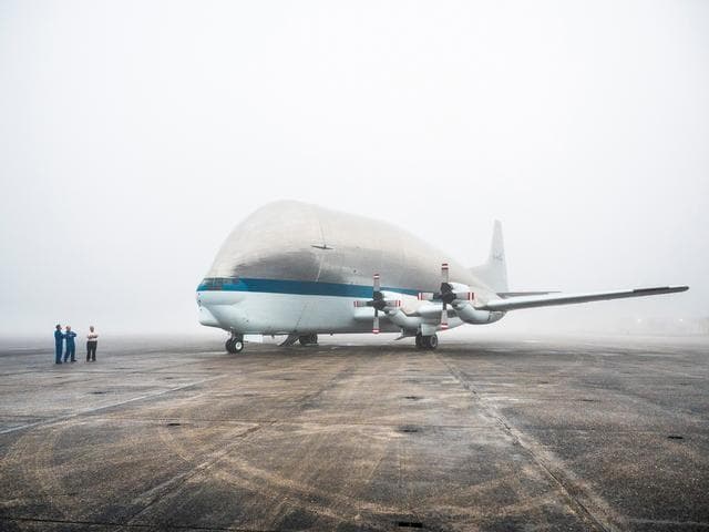 NASA image: Orion is loaded on Super Guppy