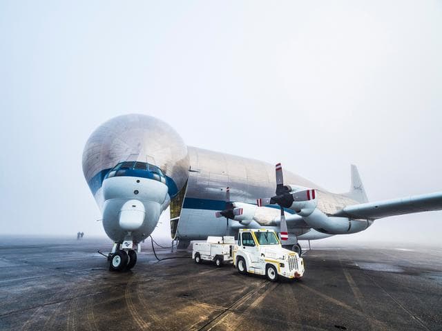 NASA image: Orion is loaded on Super Guppy