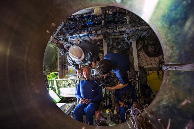 NASA image: Test dummies installed for water impact tests