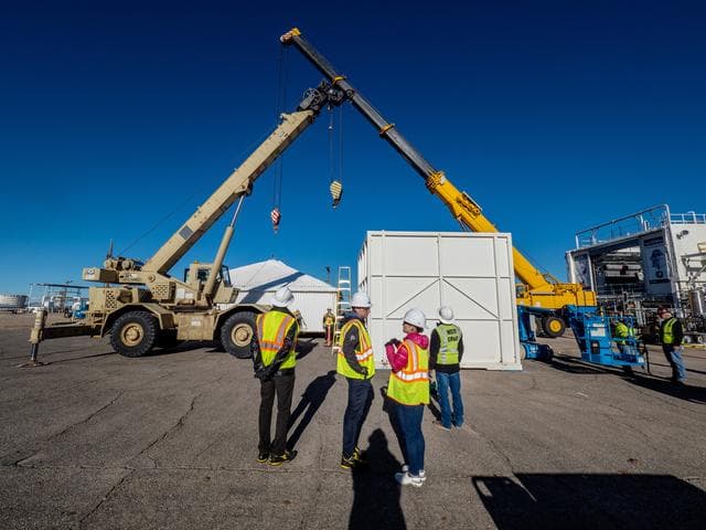 NASA image: Propulsion Qualification Module Installed at White Sands Test Fa