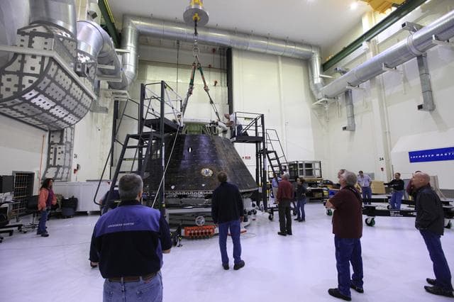NASA image: EFT-1 Crew Module preparations to move to KSC Visitor Complex