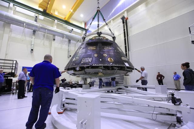 NASA image: EFT-1 Crew Module preparations to move to KSC Visitor Complex