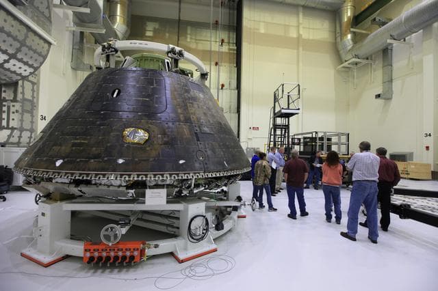 NASA image: EFT-1 Crew Module preparations to move to KSC Visitor Complex