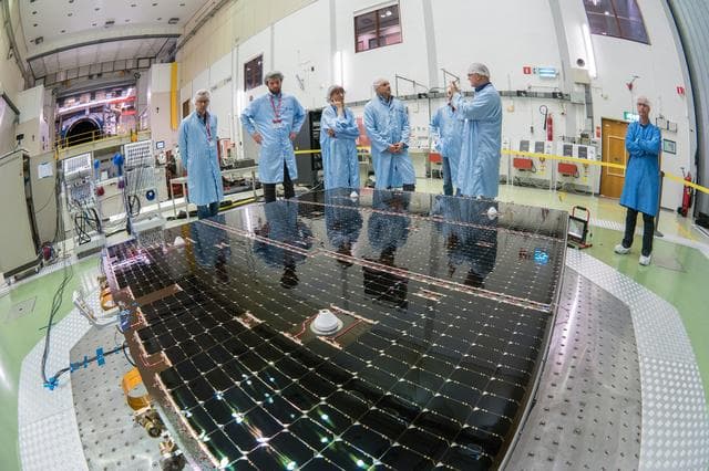 NASA image: ESA testing Orion solar wing panel