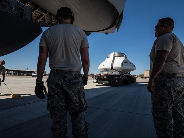 NASA image: Preparing for final drop test in Yuma