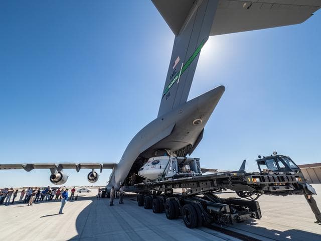 NASA image: Preparing for final drop test in Yuma