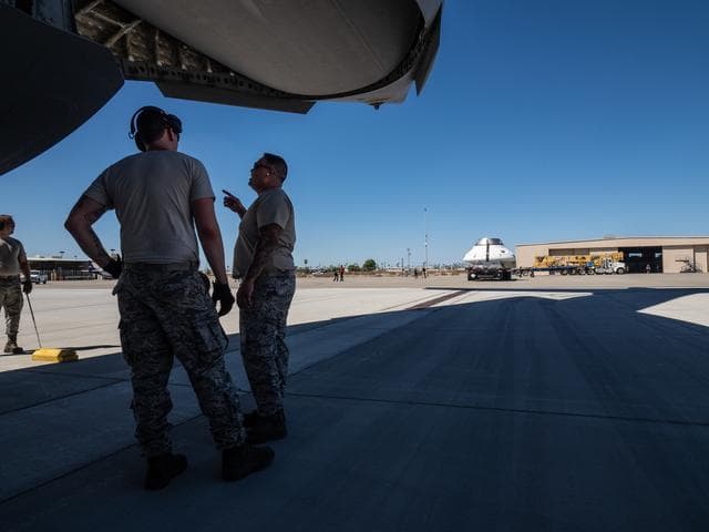 NASA image: Preparing for final drop test in Yuma