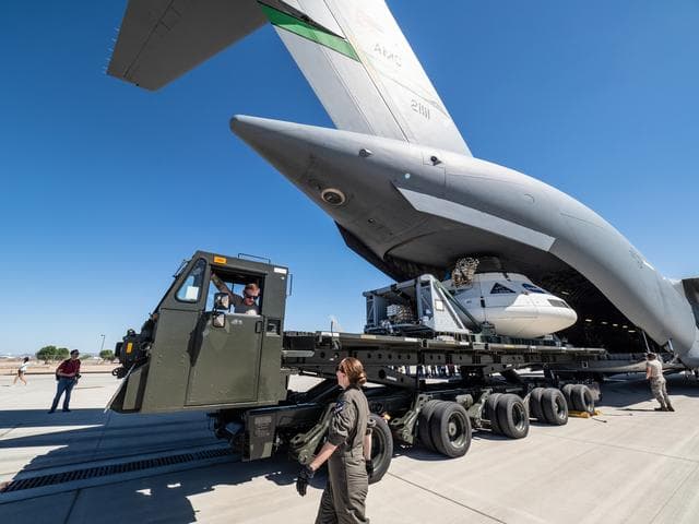 NASA image: Preparing for final drop test in Yuma