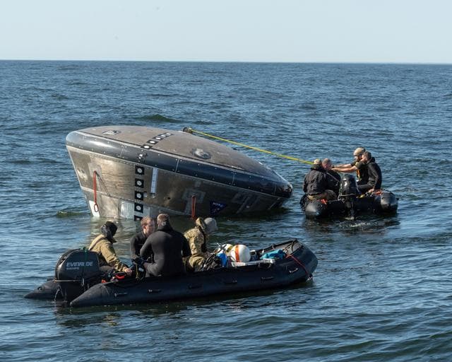 NASA image: Orion's Crew Module Uprighting System Test