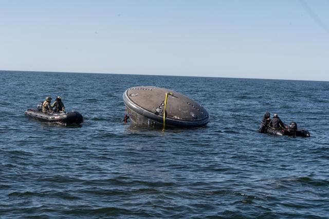 NASA image: Orion's Crew Module Uprighting System Test
