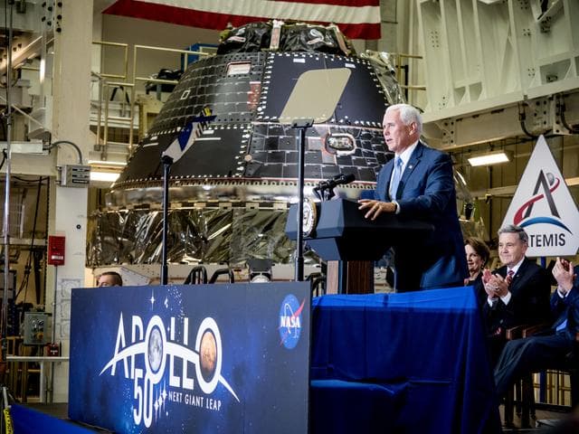 NASA image: Vice President Unveils NASA Spacecraft for Artemis 1 Lunar Missi