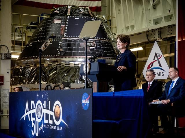 NASA image: Vice President Unveils NASA Spacecraft for Artemis 1 Lunar Missi