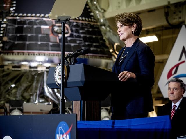 NASA image: Vice President Unveils NASA Spacecraft for Artemis 1 Lunar Missi