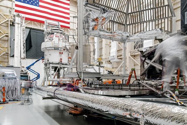NASA image: Orion Spacecraft for Artemis I Prepared for Thermal Test at NASA