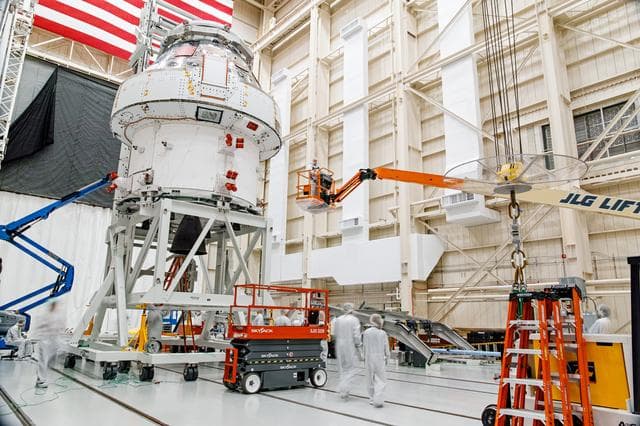 NASA image: Orion Spacecraft for Artemis I Prepared for Thermal Test at NASA