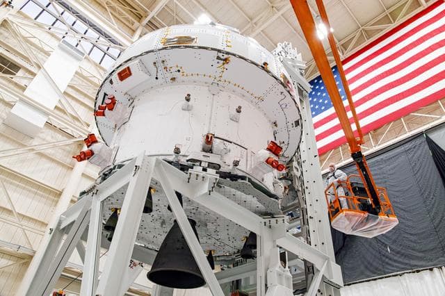 NASA image: Orion Spacecraft for Artemis I Prepared for Thermal Test at NASA