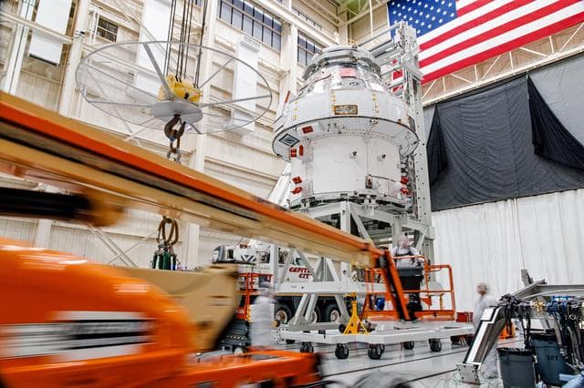 NASA image: Orion Spacecraft for Artemis I Prepared for Thermal Test at NASA