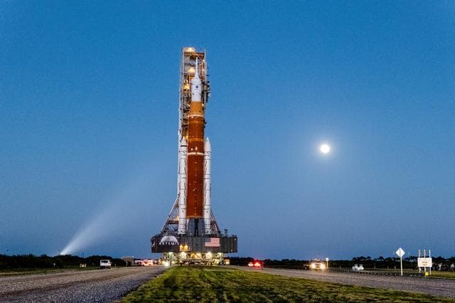 NASA image: Artemis I stack rolls out to the launch pad