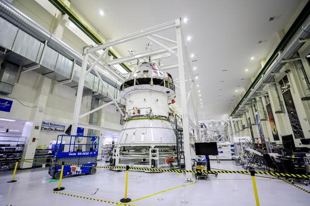 NASA image: Orion stacked on Spacecraft Adapter