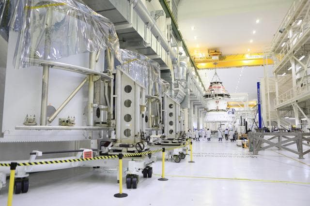 NASA image: Orion Spacecraft Adapter (SA) Cone Install