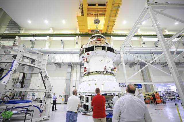 NASA image: Orion Spacecraft Adapter (SA) Cone Install