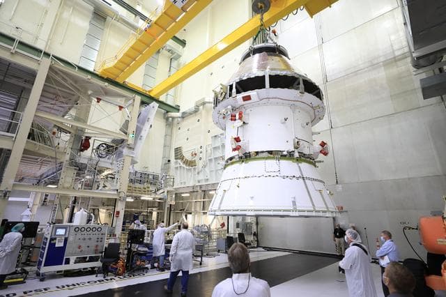 NASA image: Orion Spacecraft Adapter (SA) Cone Install