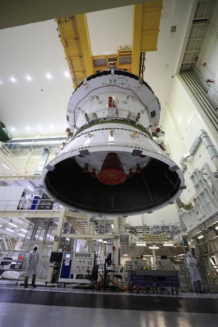 NASA image: Orion Spacecraft Adapter (SA) Cone Install