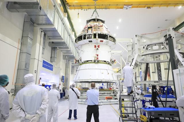 NASA image: Orion Spacecraft Adapter (SA) Cone Install
